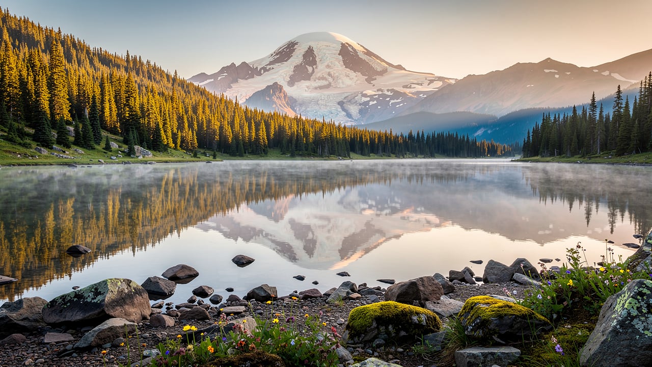 Pacific Northwest landscape evoking the Washington State setting for the regulated cannabis market